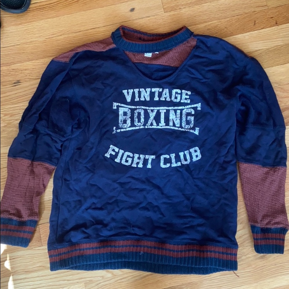 Waffle and jersey vintage boxing sweatshirt
